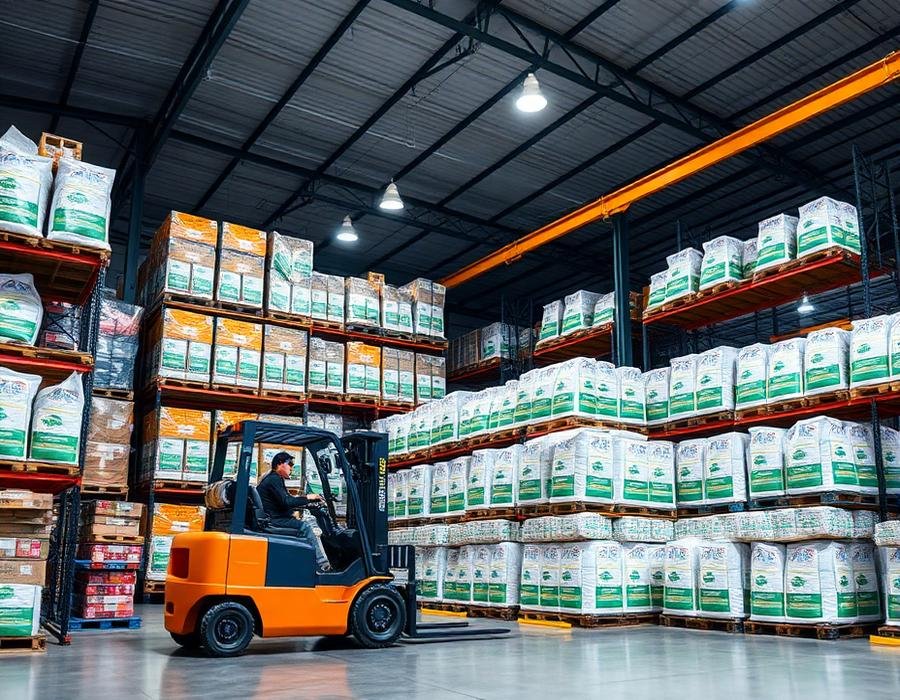 Warehouse with palletised stock